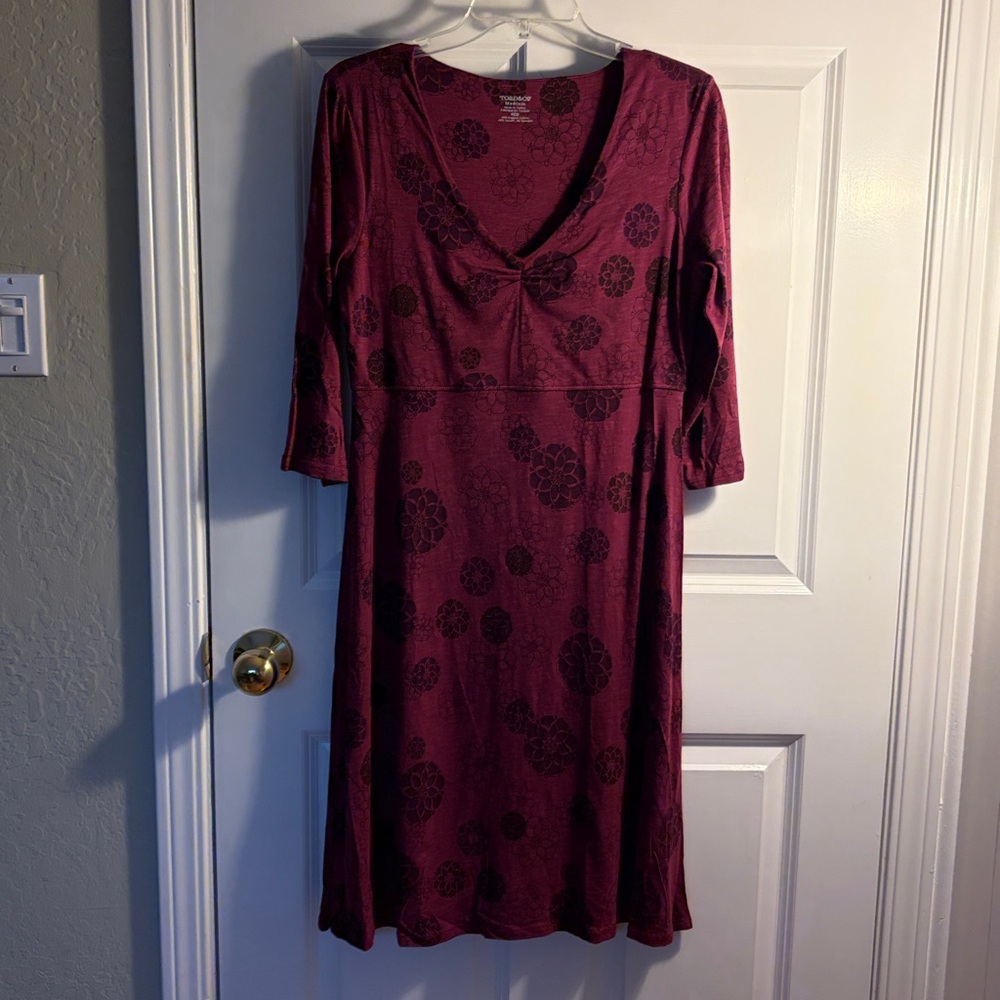 Toad&Co Burgundy Floral Dress